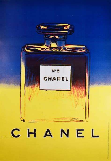 andy warhol chanel no 5 blue and yellow amount|chanel perfume no 5 drawing.